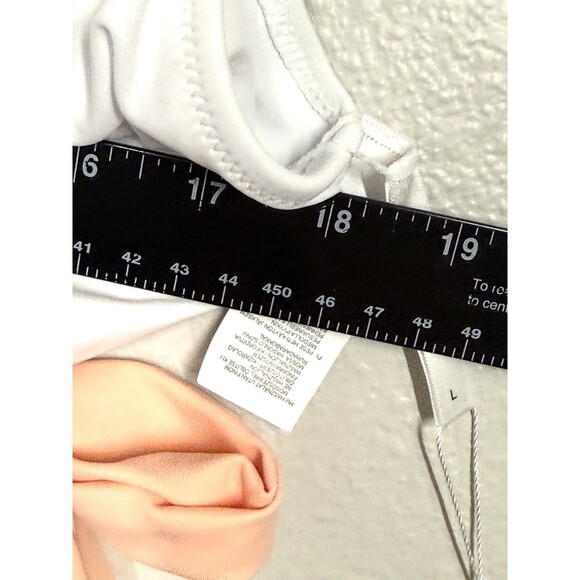 NWT Cupshe Orange &‎ White Bowknot One piece Swimsuit Womens Size L Beach Pool - Picture 10 of 11